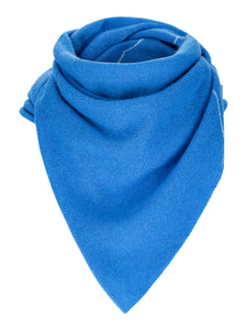 Cashmere foulard bright blue, white